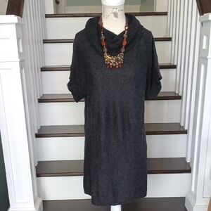 x Reitmans Dark Gray Knit Sweater Tunic Cowl Neck